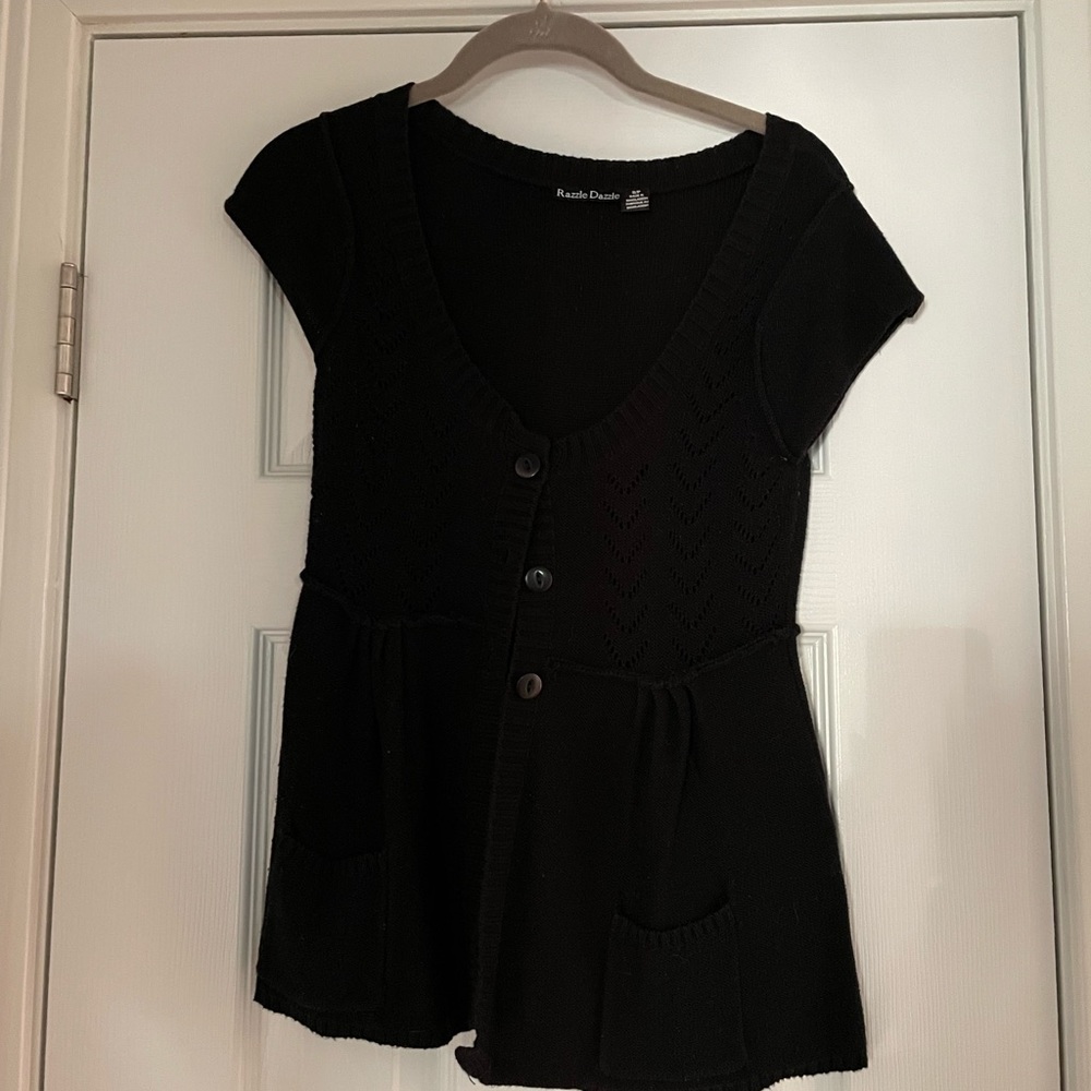 Razzle Dazzle Short Sleeve Peplum Cardigan